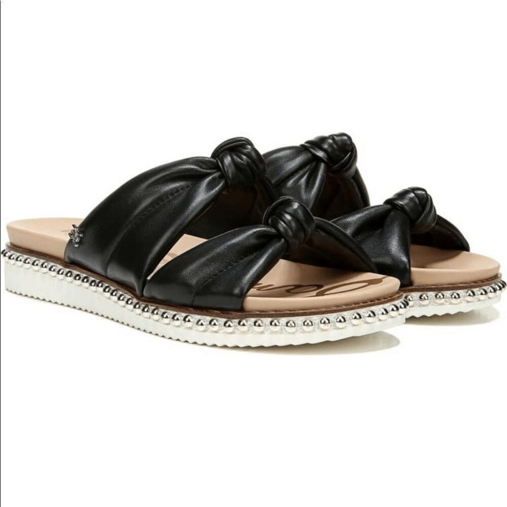 sam edelman alyce knotted strap studded slide leather sandal NEW size 10